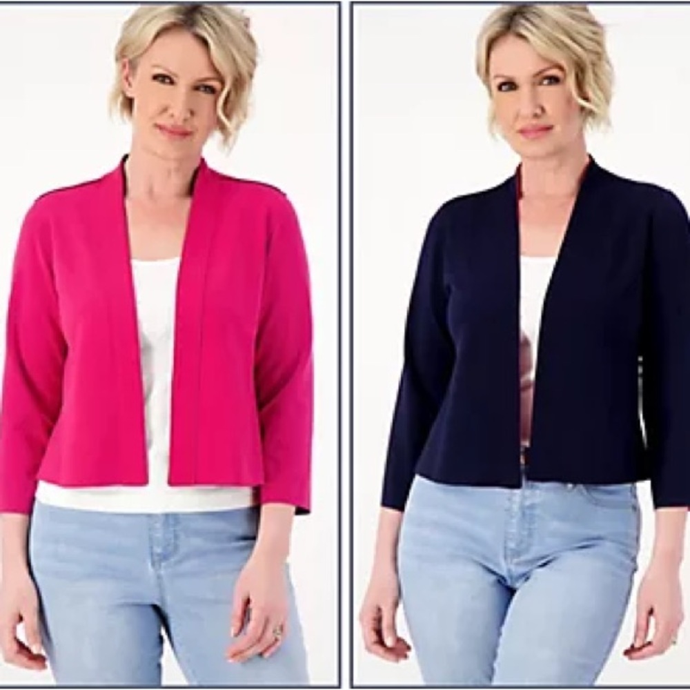 New
Susan Graver Every Day LK Fusion Reversible Crop Cardigan